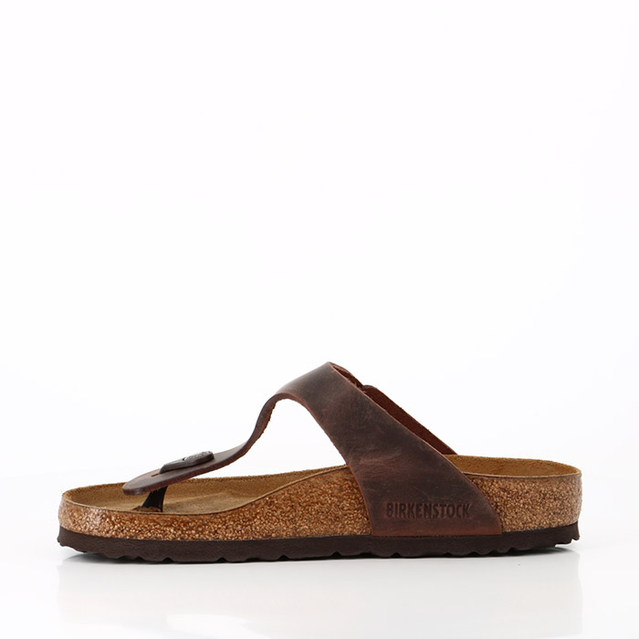 Birkenstock chaussures birkenstock gizeh cuir gras habana marron1322001_4