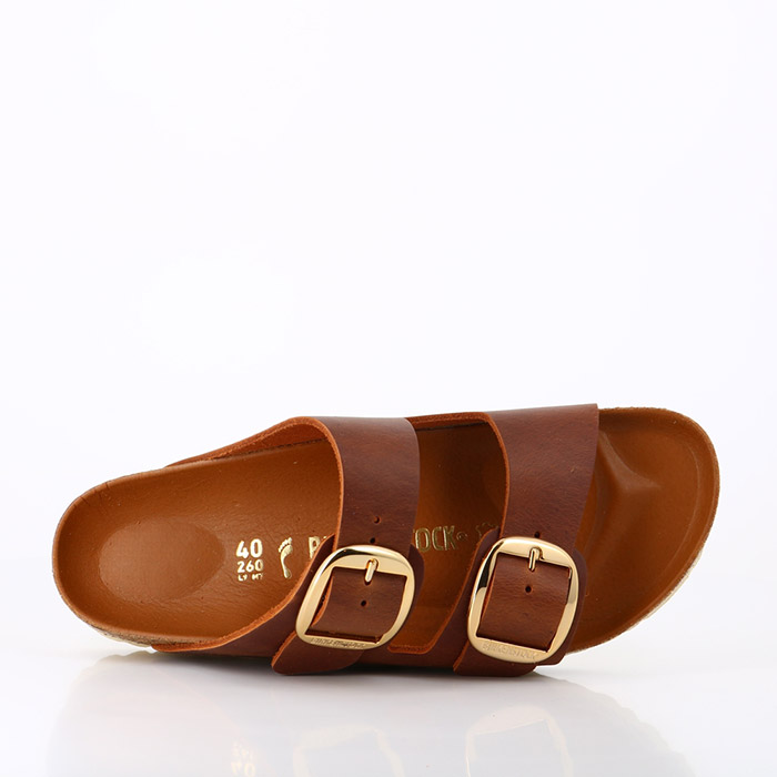 Birkenstock chaussures birkenstock arizona big buckle cognac cuir hex marron1347401_2