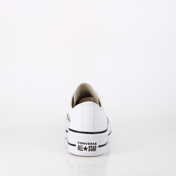 Converse chaussures converse chuck taylor all star lift clean leather low white black whiite blanc1366801_3