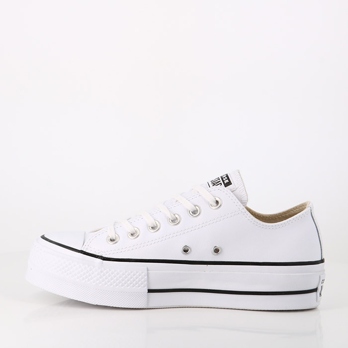 Converse chaussures converse chuck taylor all star lift clean leather low white black whiite blanc1366801_4