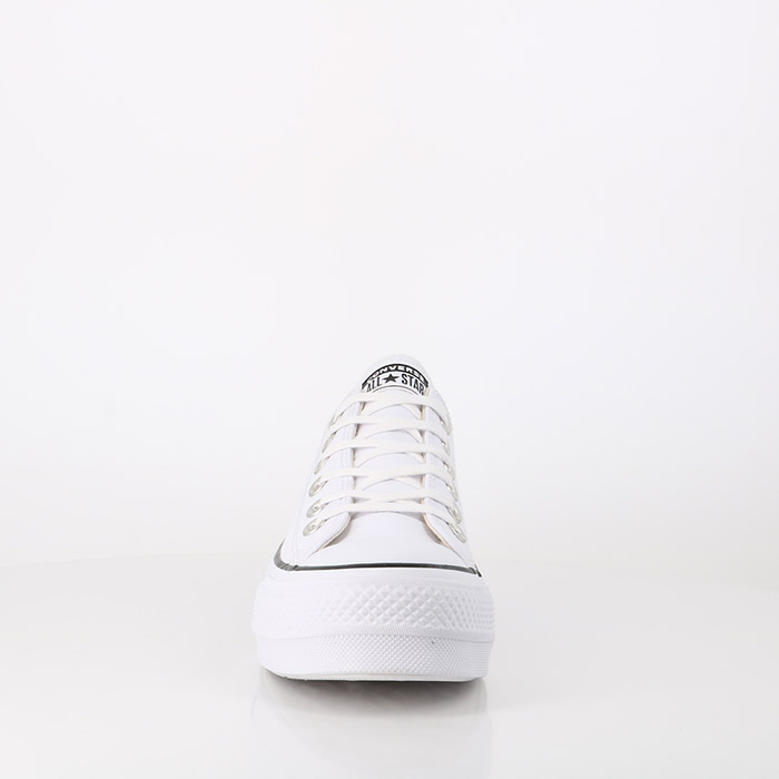 Converse chaussures converse chuck taylor all star lift clean leather low white black whiite blanc1366801_5
