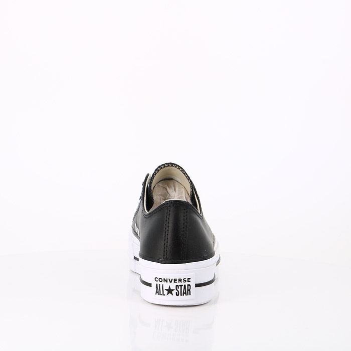 Converse chaussures converse chuck taylor all star lift clean leather low top black black white noir1366901_3