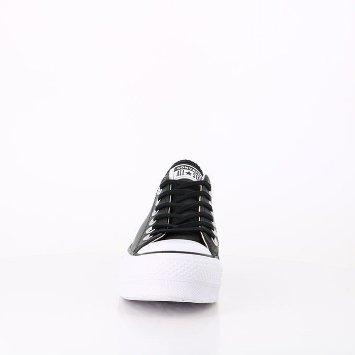 Converse chaussures converse chuck taylor all star lift clean leather low top black black white noir1366901_5