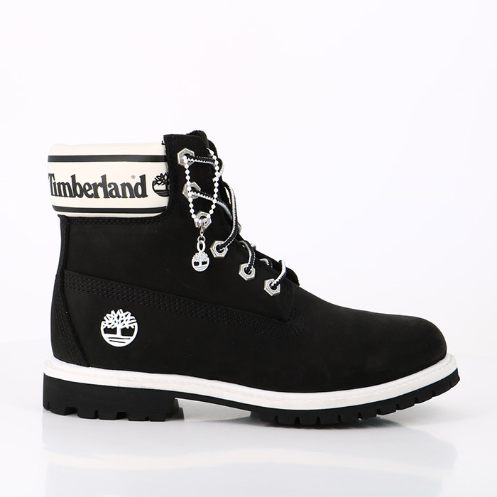 Timberland chaussures timberland 6 inch logo collar boot femme noir waterproof noir