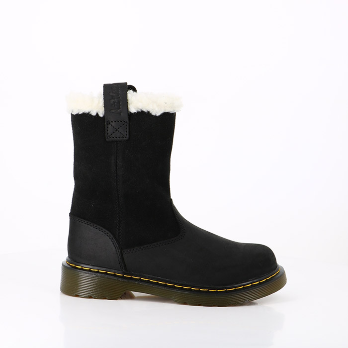 Dr martens chaussures dr martens enfant juney pull on faux fur lined boots black republic wphi suede wp noir