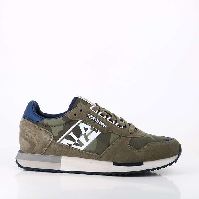 Napapijri chaussures napapijri man suede nylon running cam camouflage vert