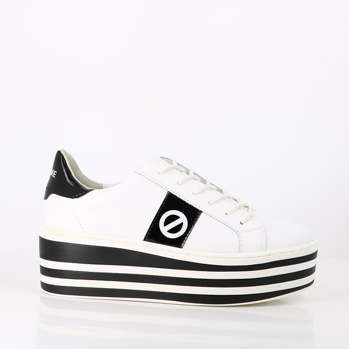 No name chaussures no name boost sneaker nappa patent white black blanc