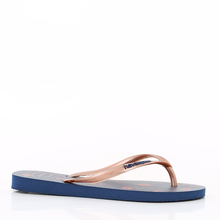 Havaianas chaussures havaianas slim nautical navy blue rose gold bleu1415501_2