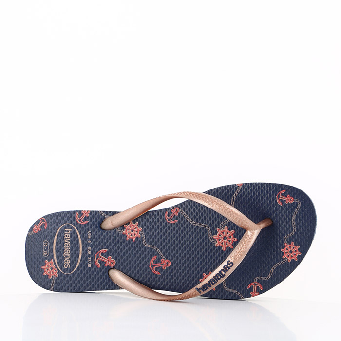 Havaianas chaussures havaianas slim nautical navy blue rose gold bleu1415501_3