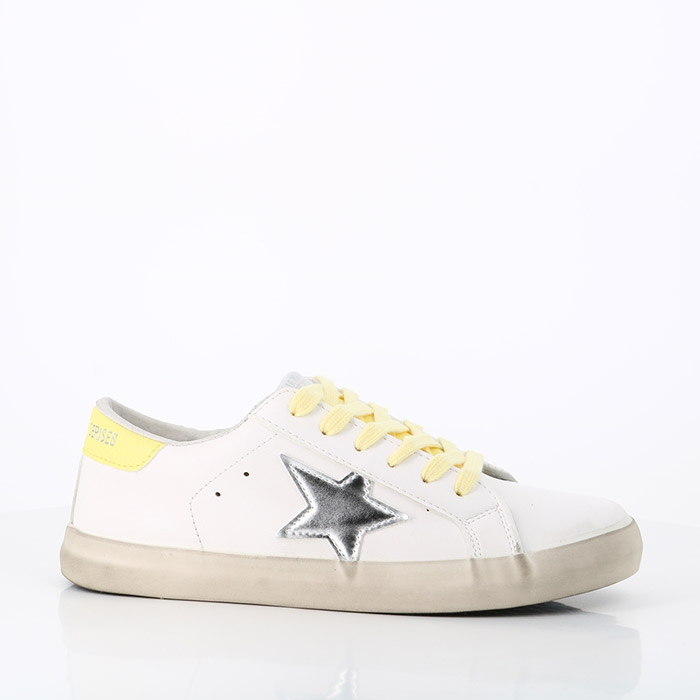 Le temps des cerises chaussures le temps des cerises city e20 silver yellow blanc
