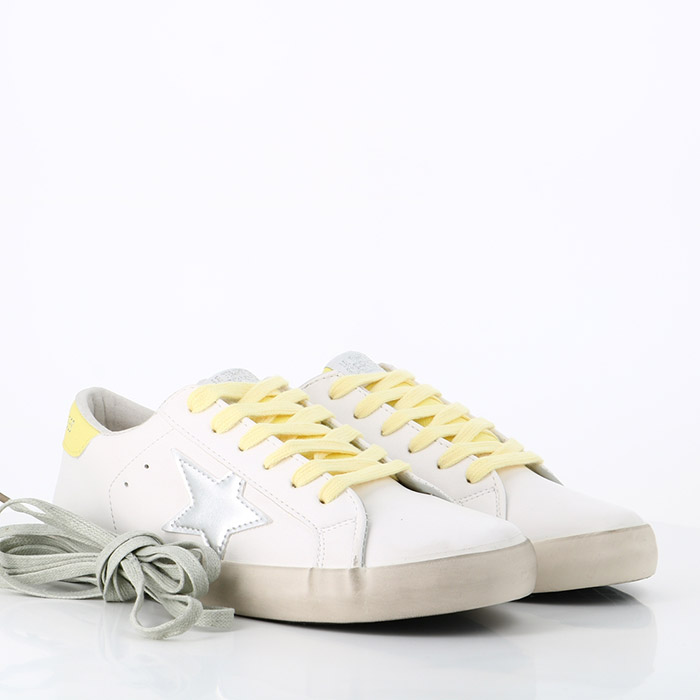Le temps des cerises chaussures le temps des cerises city e20 silver yellow blanc1423701_2