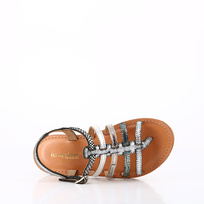 Les tropeziennes chaussures les tropeziennes enfant hirson argent serpent gris1426801_2