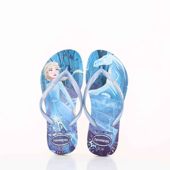 Havaianas famille havaianas enfant slim frozen white snow snowflakes bleu