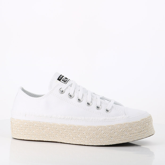 Converse chaussures converse chuck taylor all star ox trail to cove espadrille white black naturel white blanc