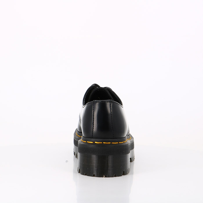 Dr martens chaussures dr martens 1461 cuir plateforme quad black polished smooth noir1453701_3
