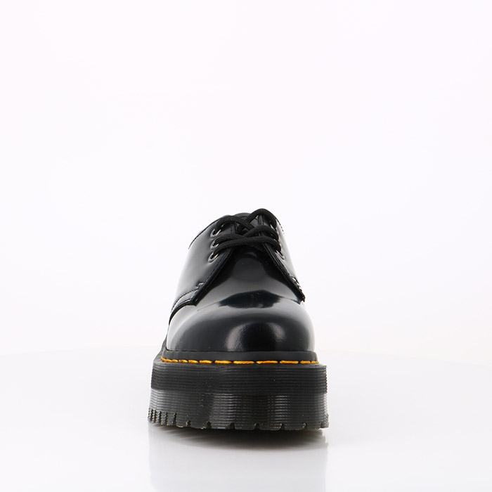 Dr martens chaussures dr martens 1461 cuir plateforme quad black polished smooth noir1453701_5