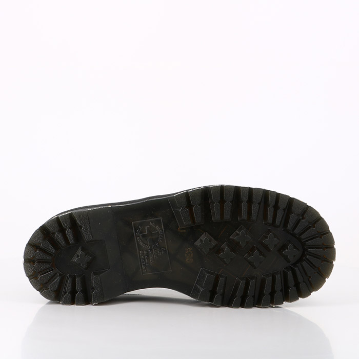 Dr martens chaussures dr martens 1461 cuir plateforme quad black polished smooth noir1453701_6