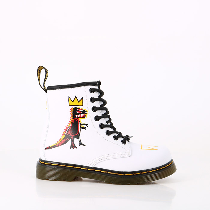 Dr martens chaussures dr martens enfant 1460 basquiat j white hydro leather blanc