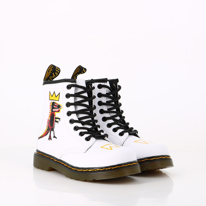 Dr martens chaussures dr martens enfant 1460 basquiat j white hydro leather blanc1453801_2