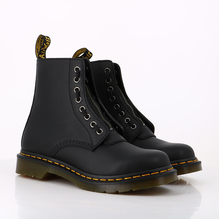 Dr martens chaussures dr martens 1460 pascal front zip black nappa noir