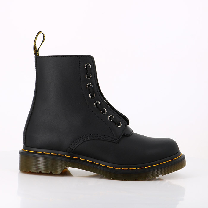 Dr martens chaussures dr martens 1460 pascal front zip black nappa noir1457401_2