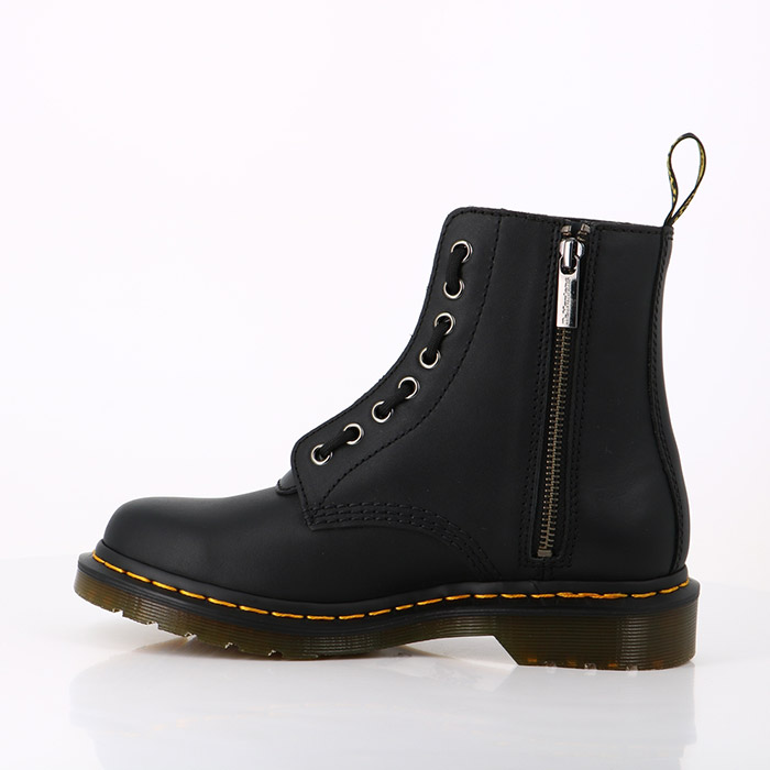 Dr martens chaussures dr martens 1460 pascal front zip black nappa noir1457401_4