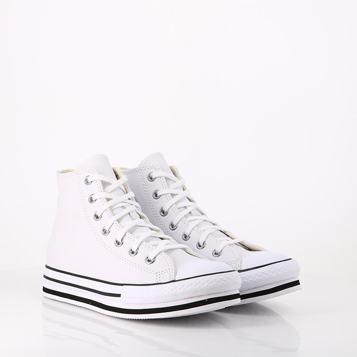 Converse chaussures converse enfant leather chuck taylor all star compensees white white black blanc1459101_2