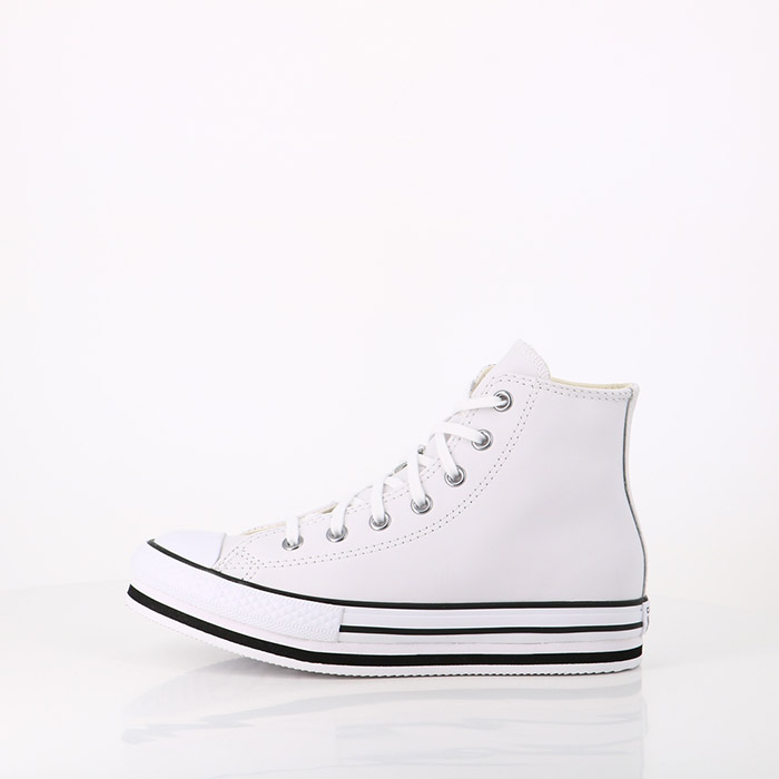 Converse chaussures converse enfant leather chuck taylor all star compensees white white black blanc1459101_4