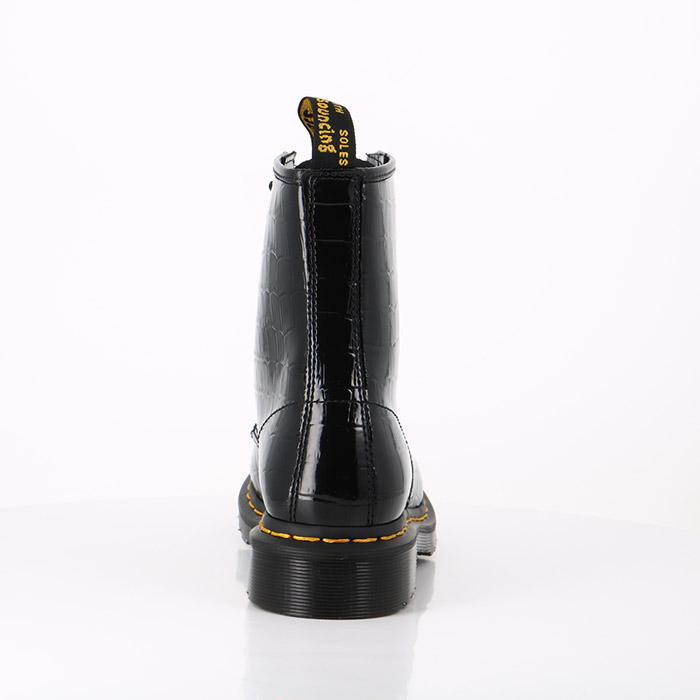 Dr martens chaussures dr martens 1460 patent lamper croc emboss black noir1467501_2