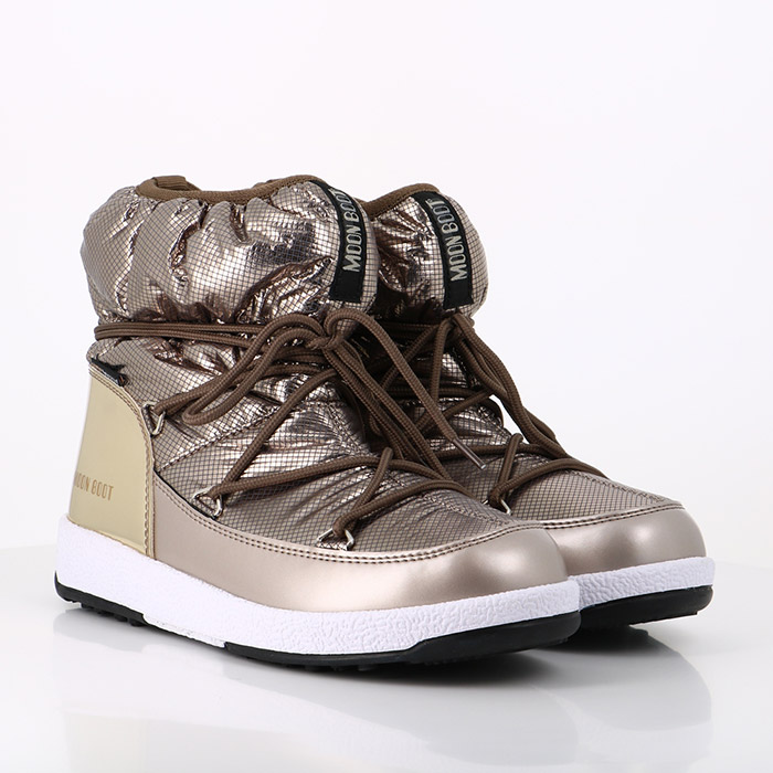 Moon boot chaussures moon boot jr girl low nylon premium wp platinum or1471901_5