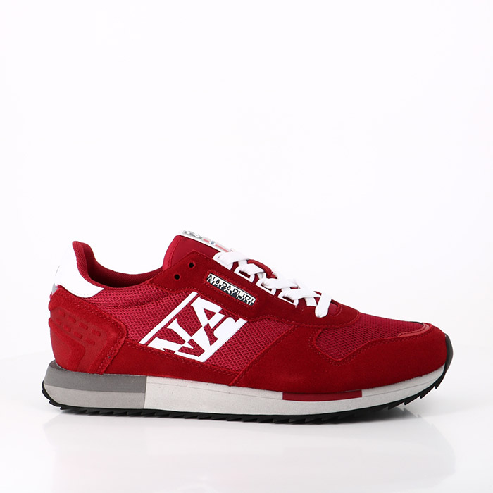 Napapijri chaussures napapijri man suede mesh running sum cherry red rouge