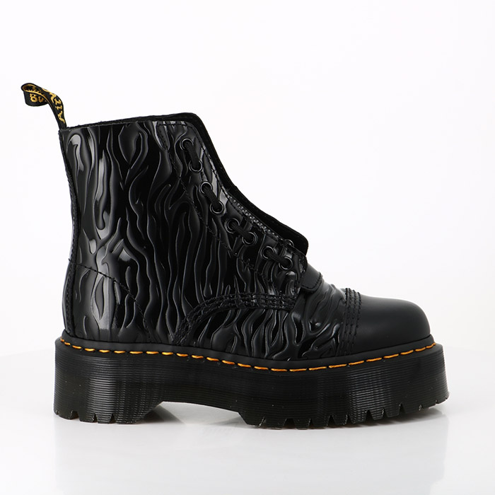 Dr martens chaussures dr martens boots plateformes sinclair zebra cuir smooth gaufre black noir