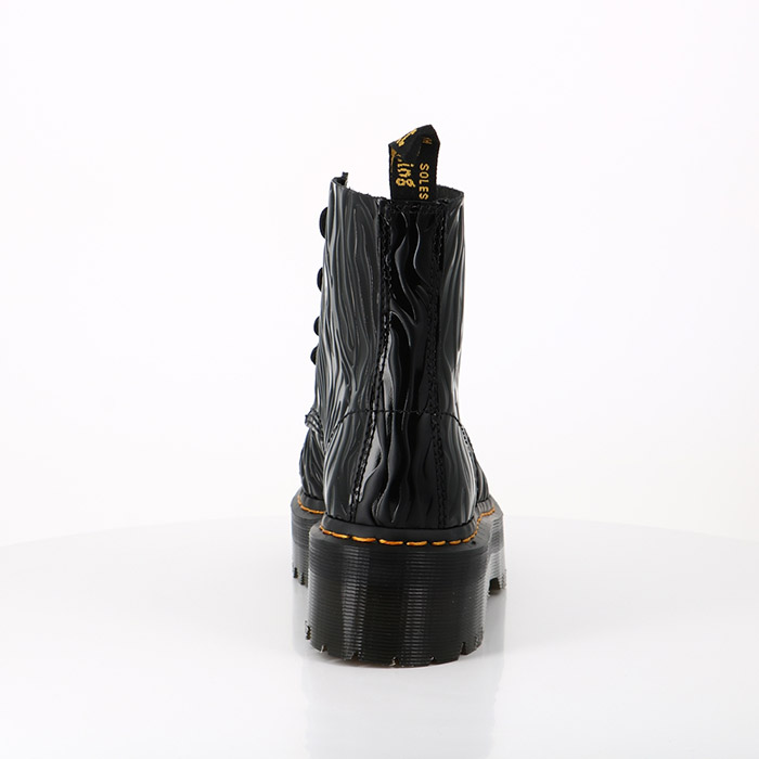 Dr martens chaussures dr martens boots plateformes sinclair zebra cuir smooth gaufre black noir1483901_2