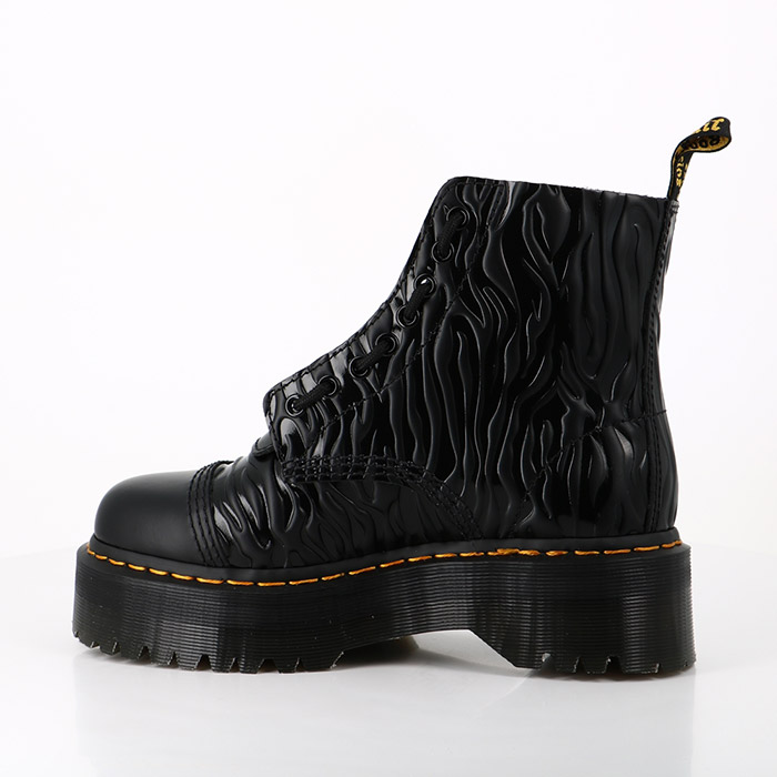Dr martens chaussures dr martens boots plateformes sinclair zebra cuir smooth gaufre black noir1483901_3
