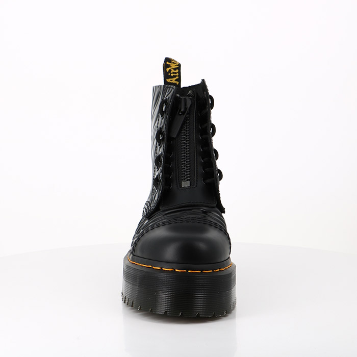 Dr martens chaussures dr martens boots plateformes sinclair zebra cuir smooth gaufre black noir1483901_4