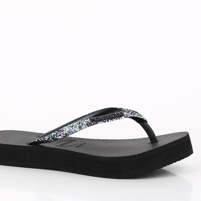 Havaianas chaussures flatformglitterblack noir