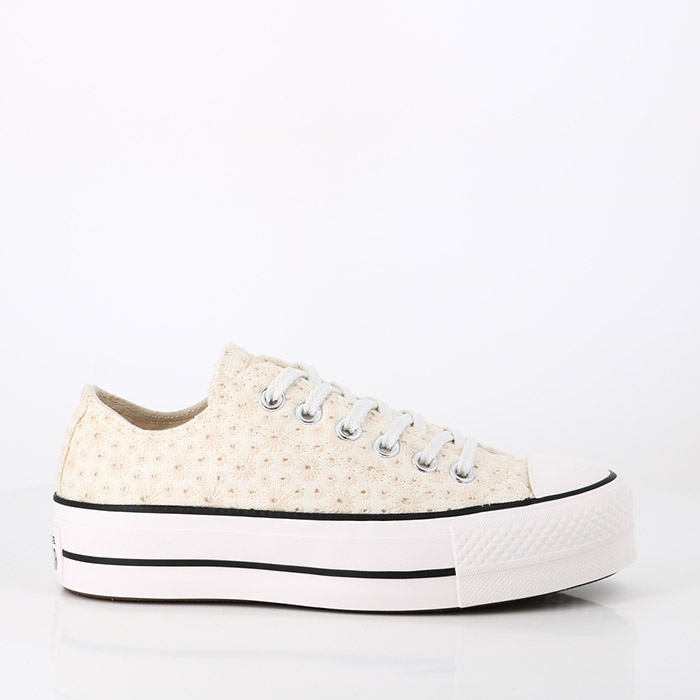 Converse chaussures converse chuck taylor all star canvas broderie platform vintage white egret black beige