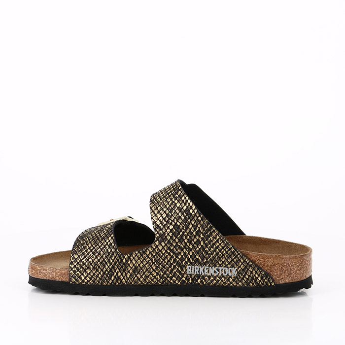 Birkenstock chaussures birkenstock arizona shiny python black gold imprimes animal1507601_3