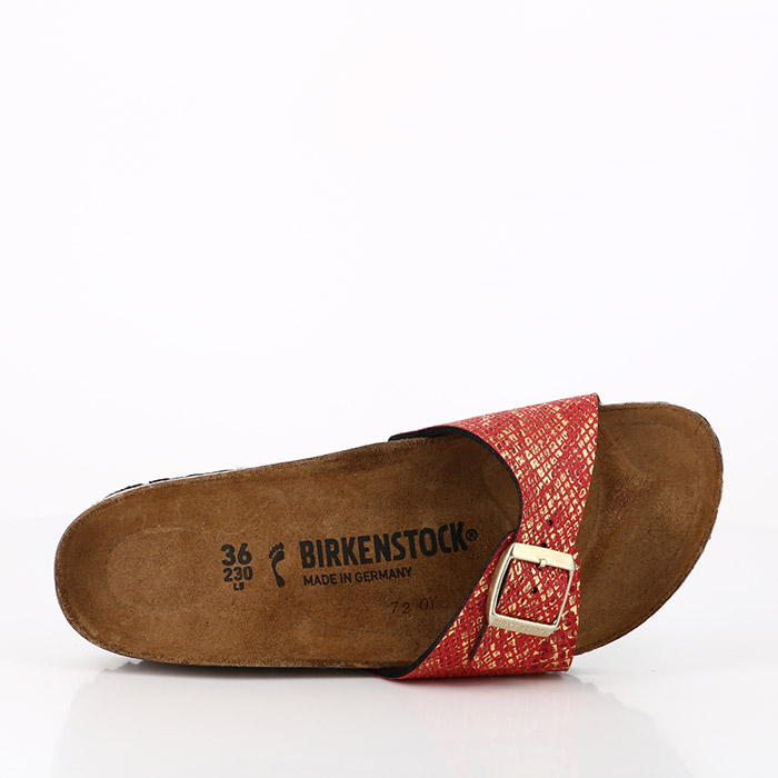 Birkenstock chaussures birkenstock madrid shiny python red gold imprimes animal