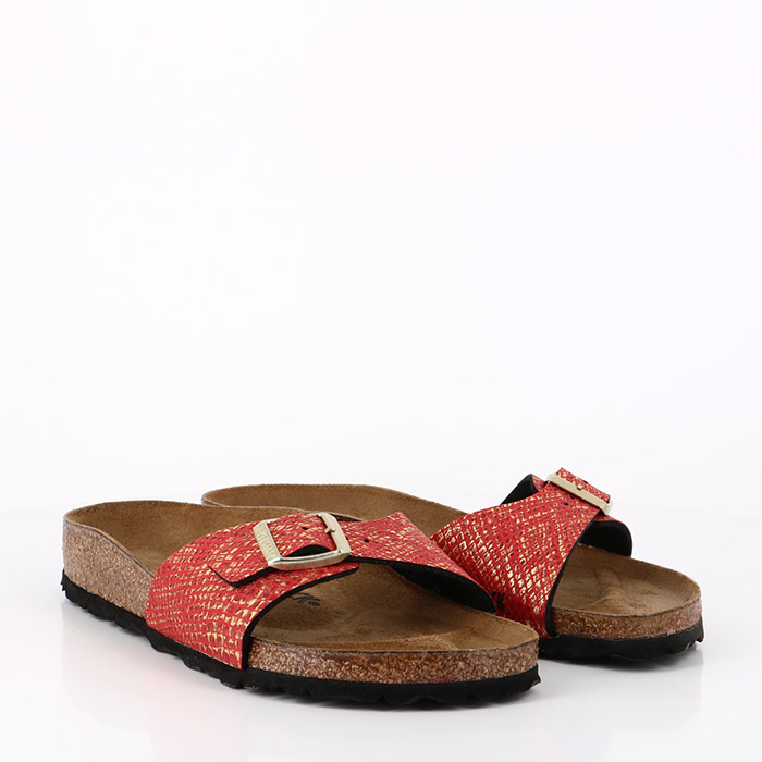 Birkenstock chaussures birkenstock madrid shiny python red gold imprimes animal1507801_2