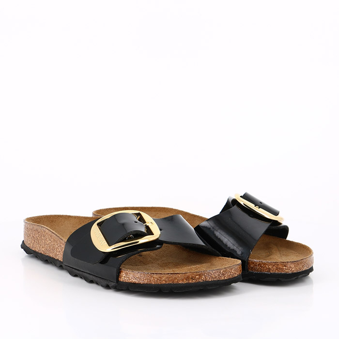 Birkenstock chaussures birkenstock madrid big buckle vernis noir1508101_5