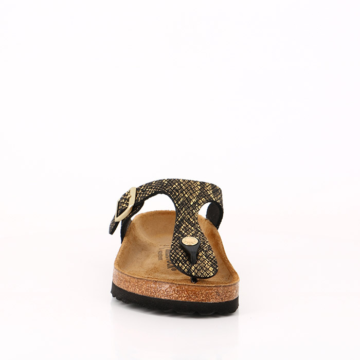 Birkenstock chaussures birkenstock gizeh bs shiny python black or imprimes animal1509101_4