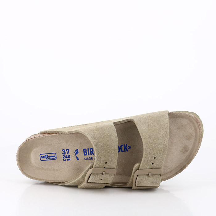 Birkenstock chaussures birkenstock arizona sfb suede faded khaki khaki