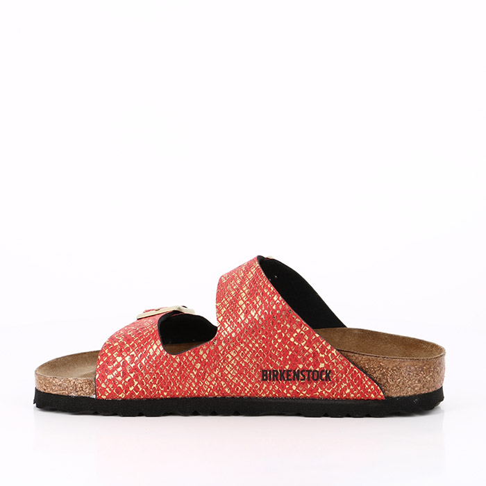 Birkenstock chaussures birkenstock arizona bs shiny python red gold imprimes animal1510101_3