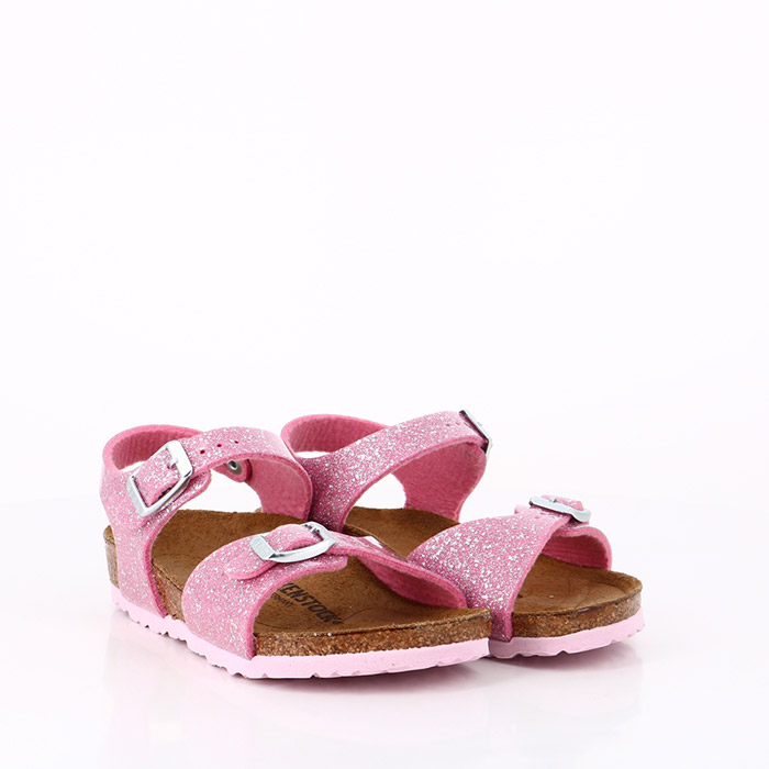 Birkenstock chaussures birkenstock enfant rio plain cosmic sparkle candy pink rose1518801_5