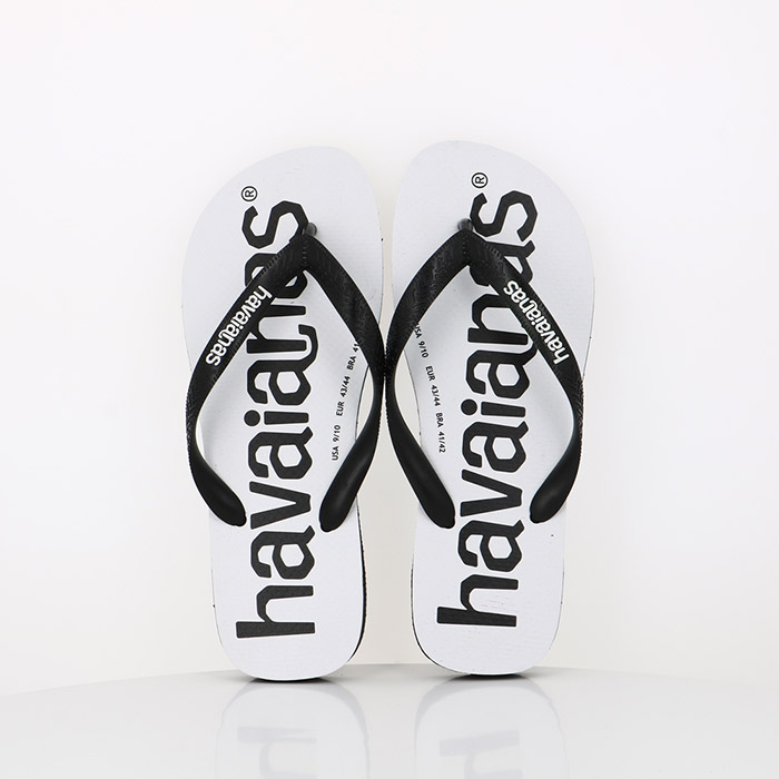 Havaianas chaussures havaianas top logomania black black blanc