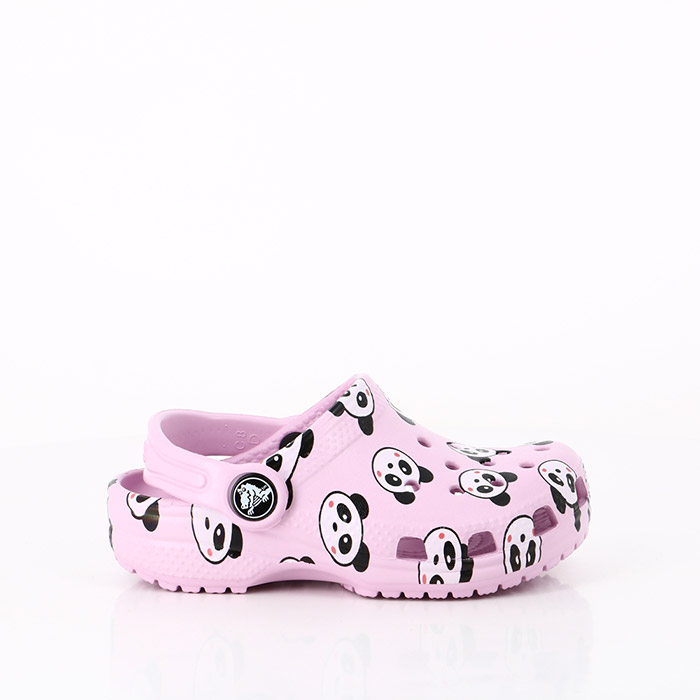 Crocs chaussures crocs bebe kids classic panda print clog ballerina pink rose