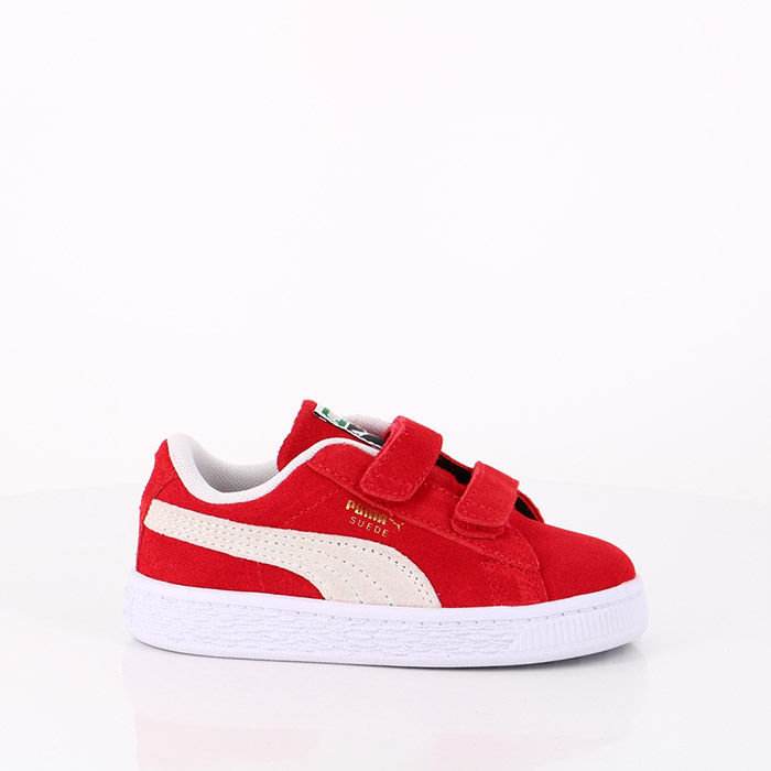 Puma chaussures puma enfant suede classic xxi scratch high risk red puma white 