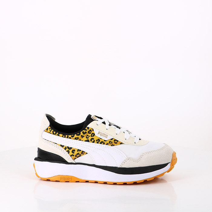 Puma chaussures puma enfant cruise rider white yellow imprimes animal