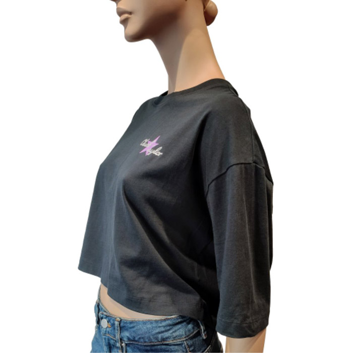 Converse accessoires converse t shirt court et oversize chuck inspired hybrid flower black 1542901_2